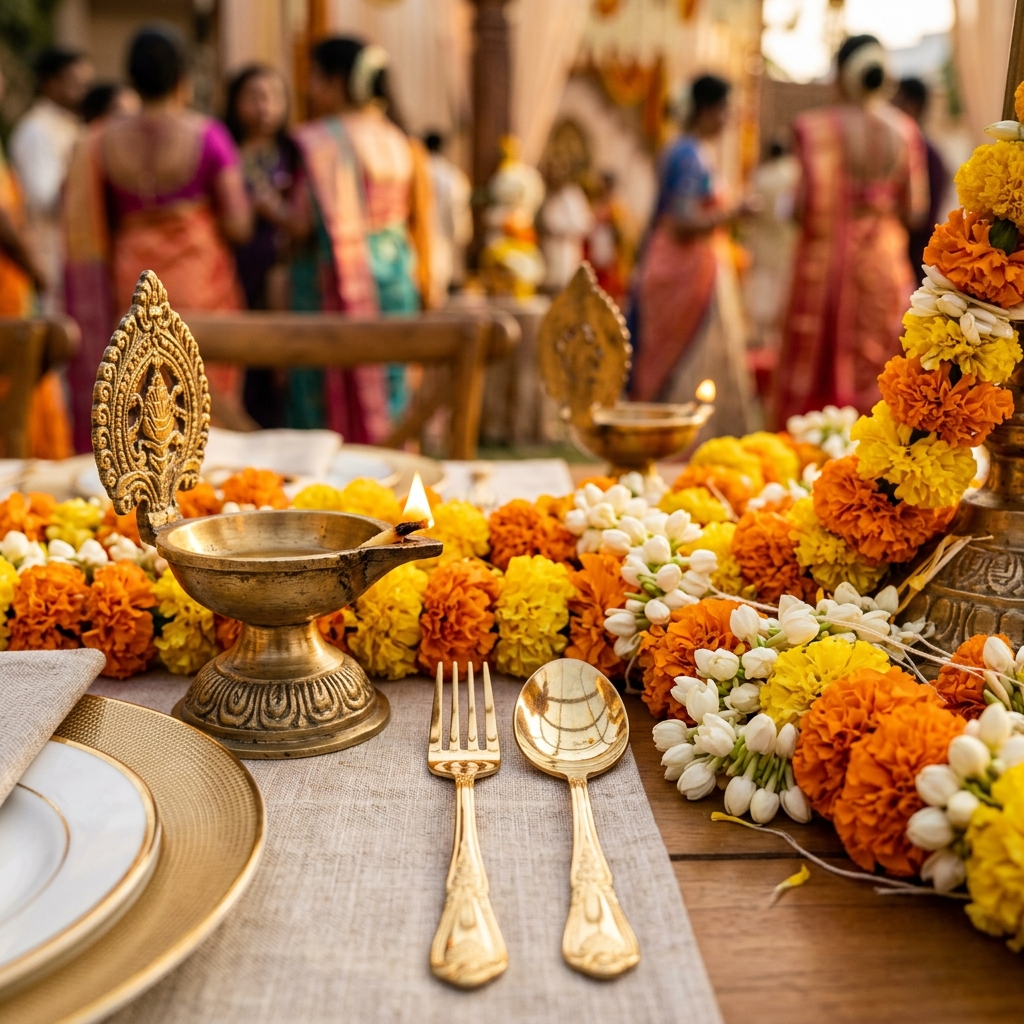 Gold cutlery details